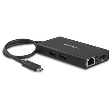 Adaptateur Multiport USB-C - Mini Station d'Accueil USB-C avec 4K HDMI - 60W Power Delivery Pass-Through, GbE, 2x USB-A 3.0 Hub - Mini Dock USB Type-C pour Ordinateur Portable