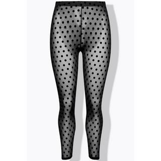 Ulla Popken  Legging en mesh, pois floqués 