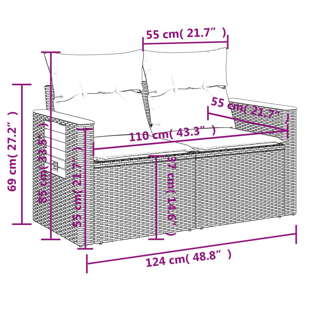 VidaXL set divano da giardino Polirattan  