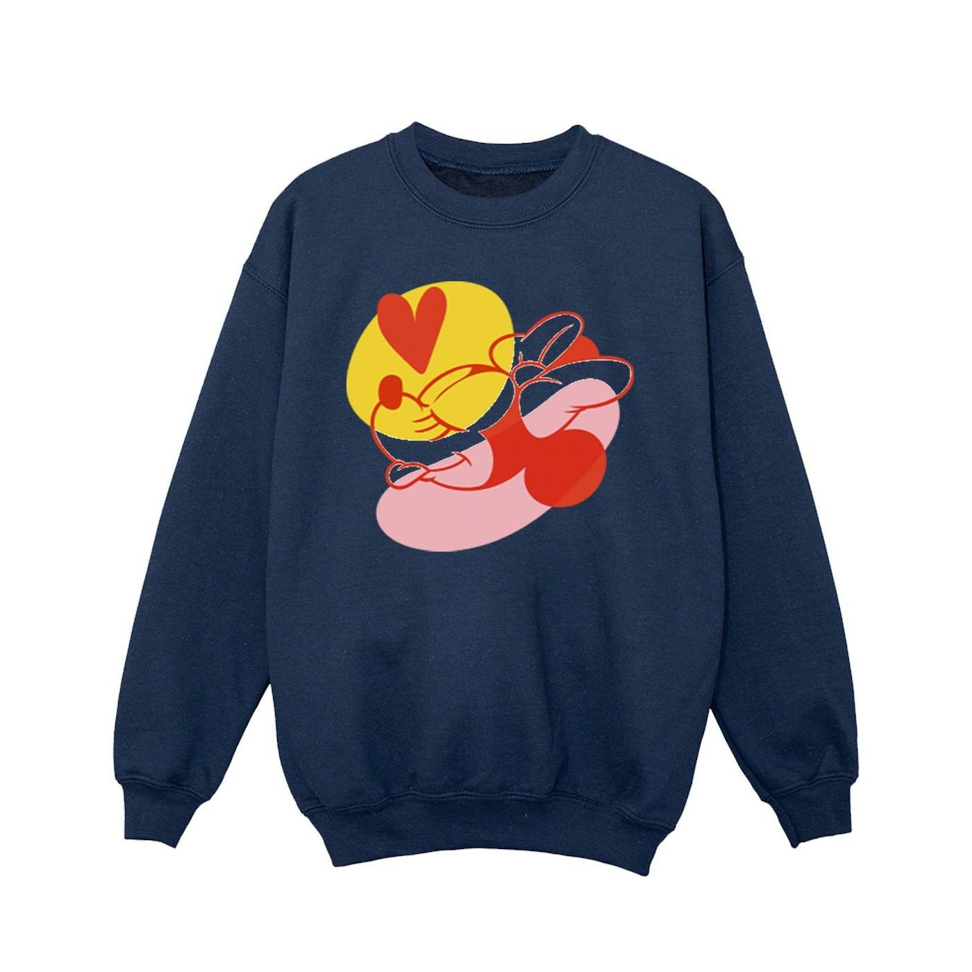 Image of Minnie Mouse Tongue Heart Sweatshirt Unisex Marine 116