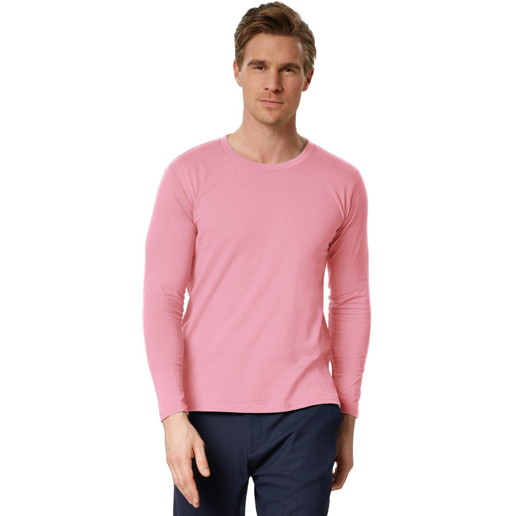 Image of Langarm-shirt Männer Herren Rosa M
