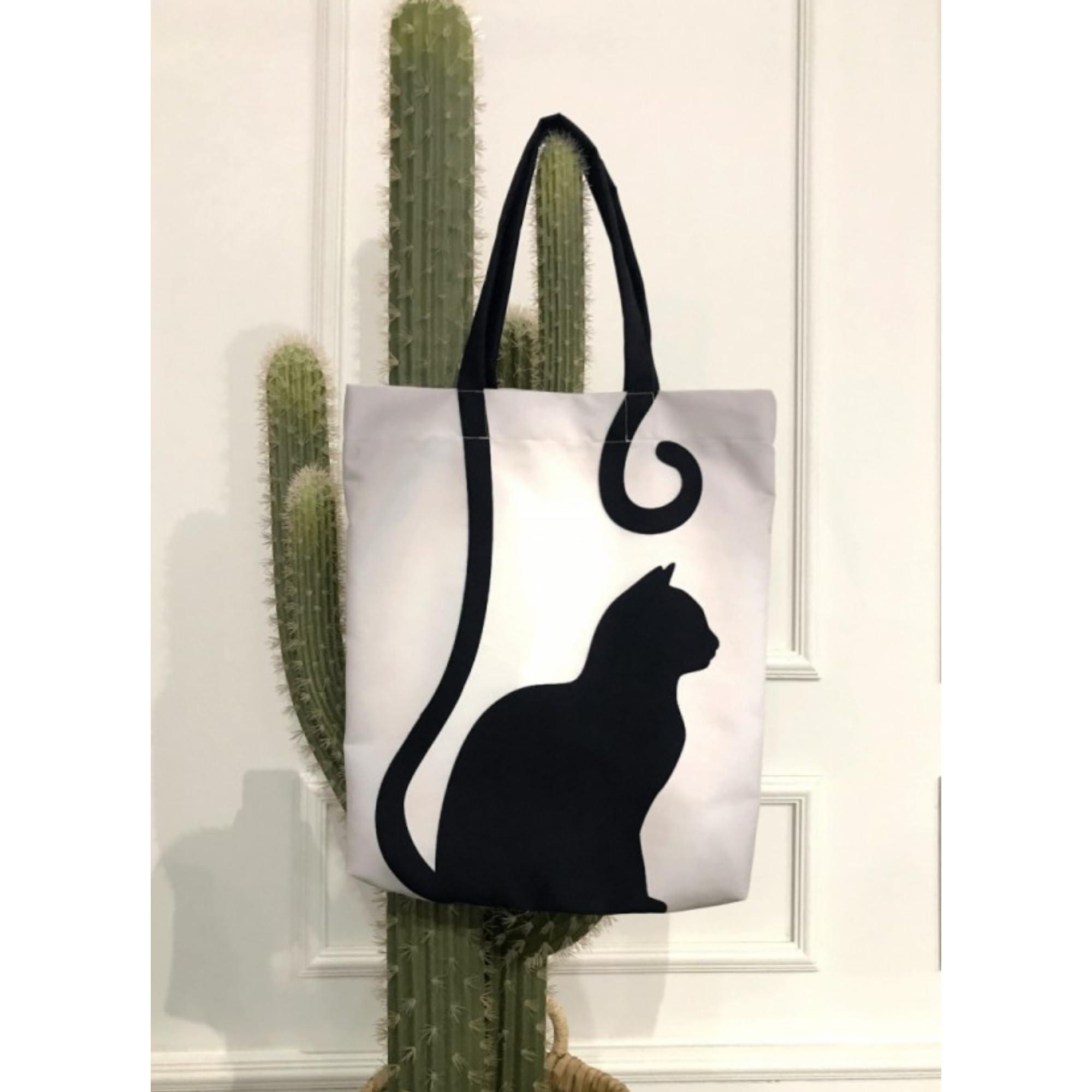 Only-bags.store Faltbarer Stoffbeutel mit Katzenmotiv  