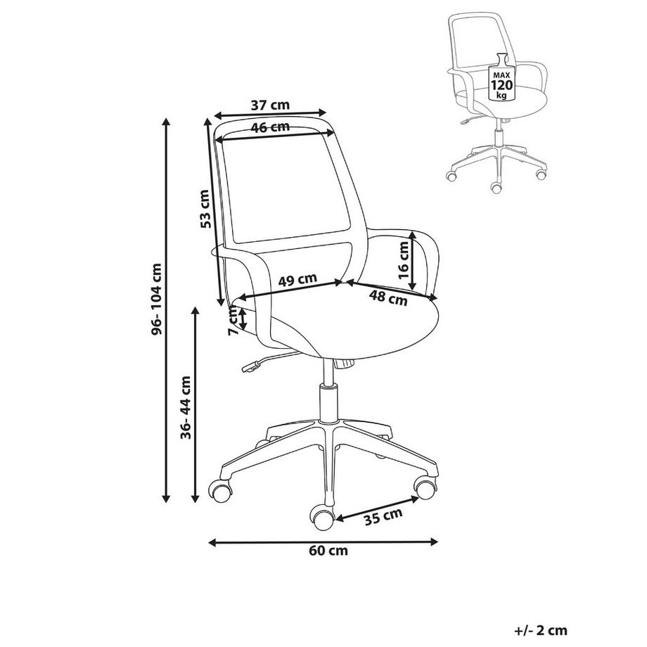 Beliani Chaise de bureau en Tissu Moderne VELTO  