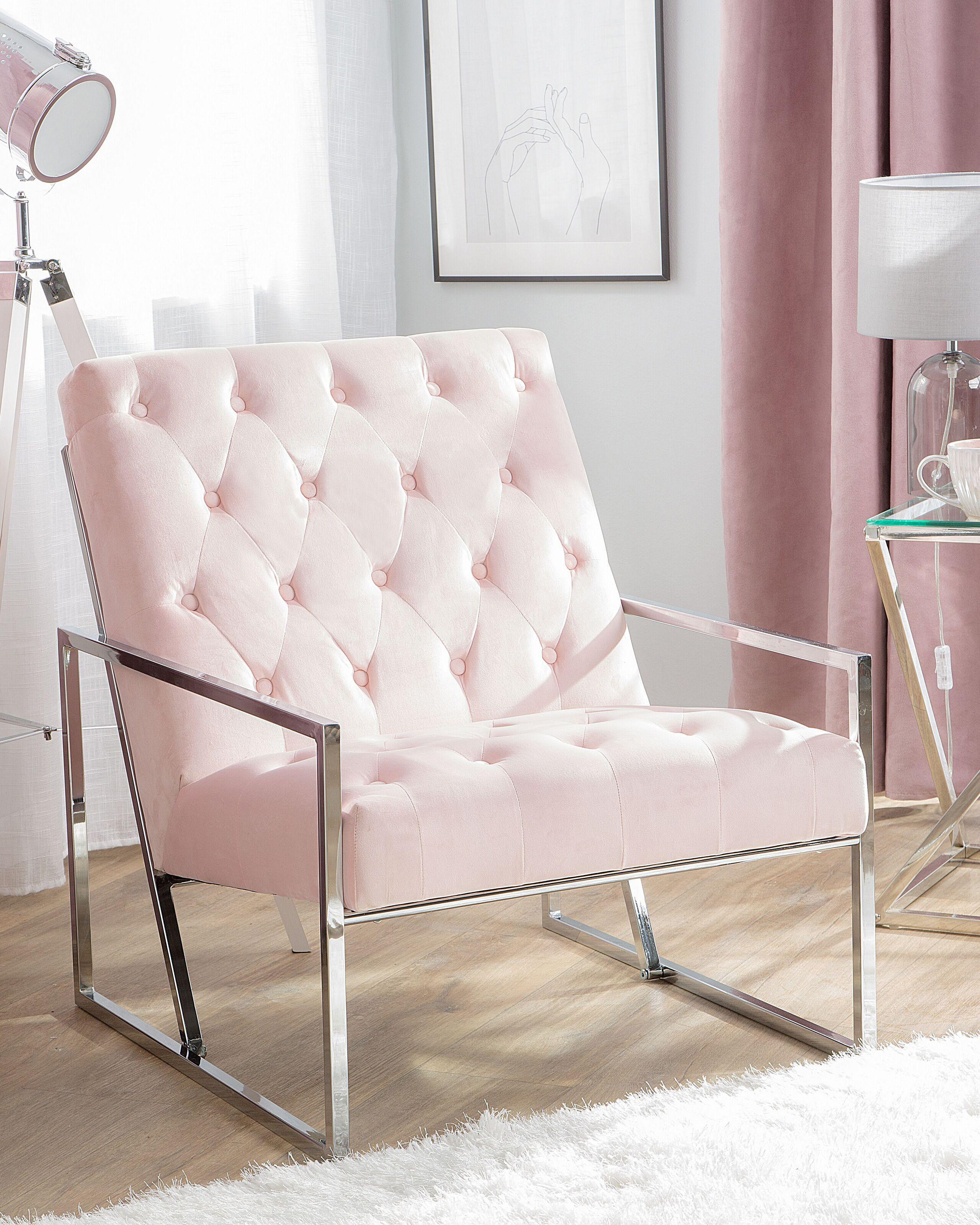 Beliani Fauteuil en Velours Glamour HARSTAD  