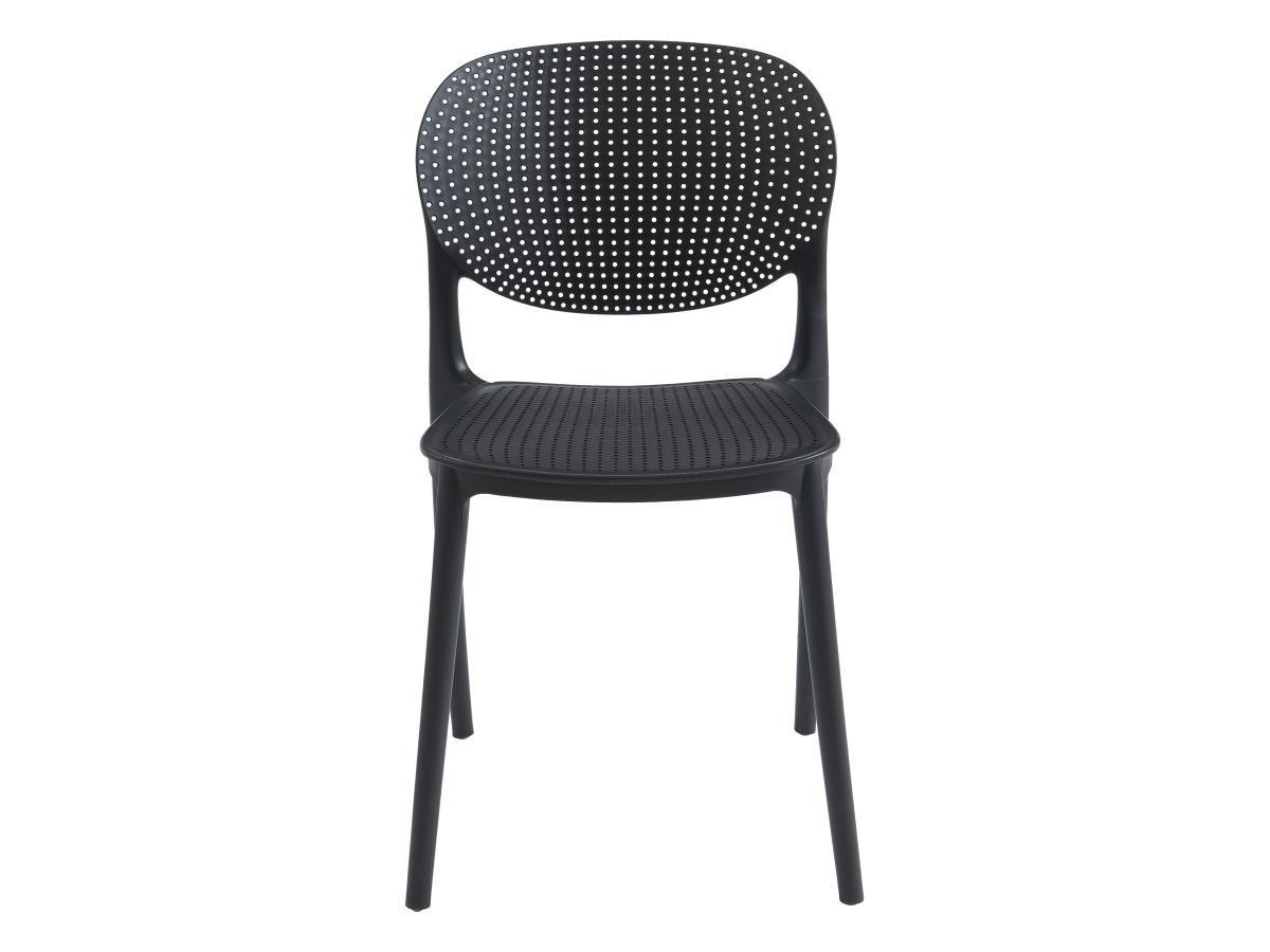 Vente-unique Lot de 2 chaises empilables en polypropylène - Noir - CARETANE  