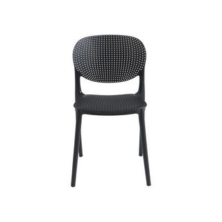 Vente-unique Lot de 2 chaises empilables en polypropylène - Noir - CARETANE  