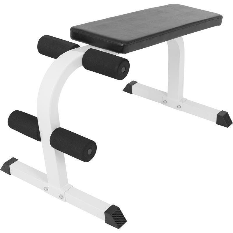 Gorilla Sports  BANC DE MUSCULATION DC / ABDOMINAUX DÉCLINÉ FIXE / BANC SIT UP BLANC | MUSCULATI 