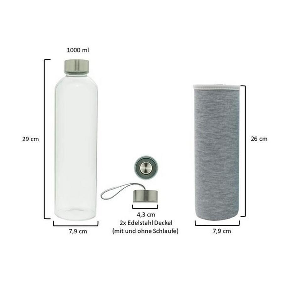 T&N  Glasflasche Grande Classique (Grau, 1l) 