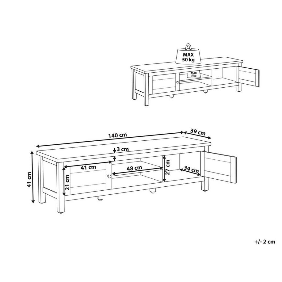 Beliani Meuble TV en MDF Scandinave ATOCA  