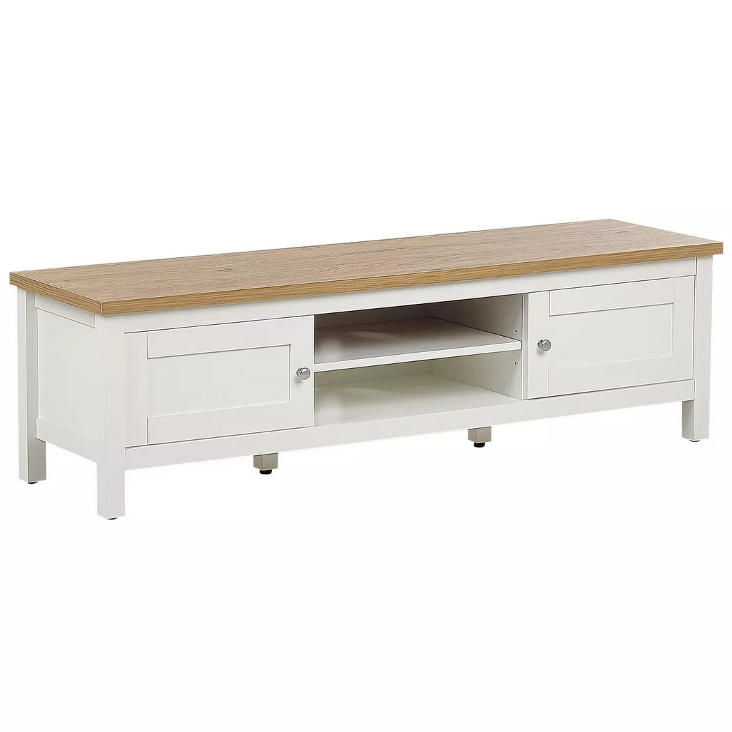 Beliani - TV-Möbel aus MDF-Platte  ATOCA, One Size, Schneeweiss