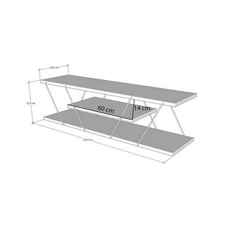 Vente-unique TV-Möbel mit 1 Ablage - Schwarz & Weiß - DELORY  