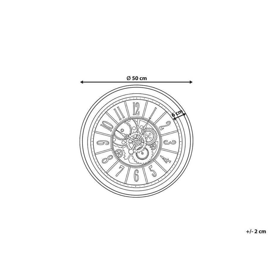 Beliani Wanduhr aus Kunststoff Klassisch CAUDETE  