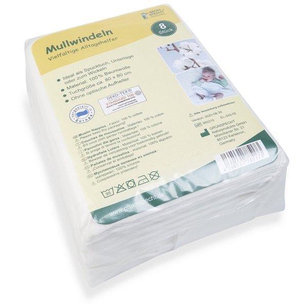 Image of Weisse Mullwindeln 8er Pack Unisex