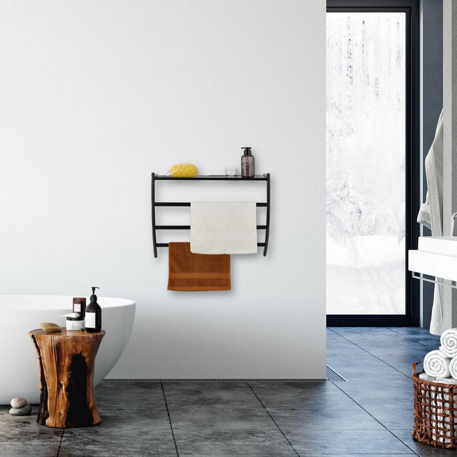 B2X Schwarzer Handtuchhalter für die Wand  