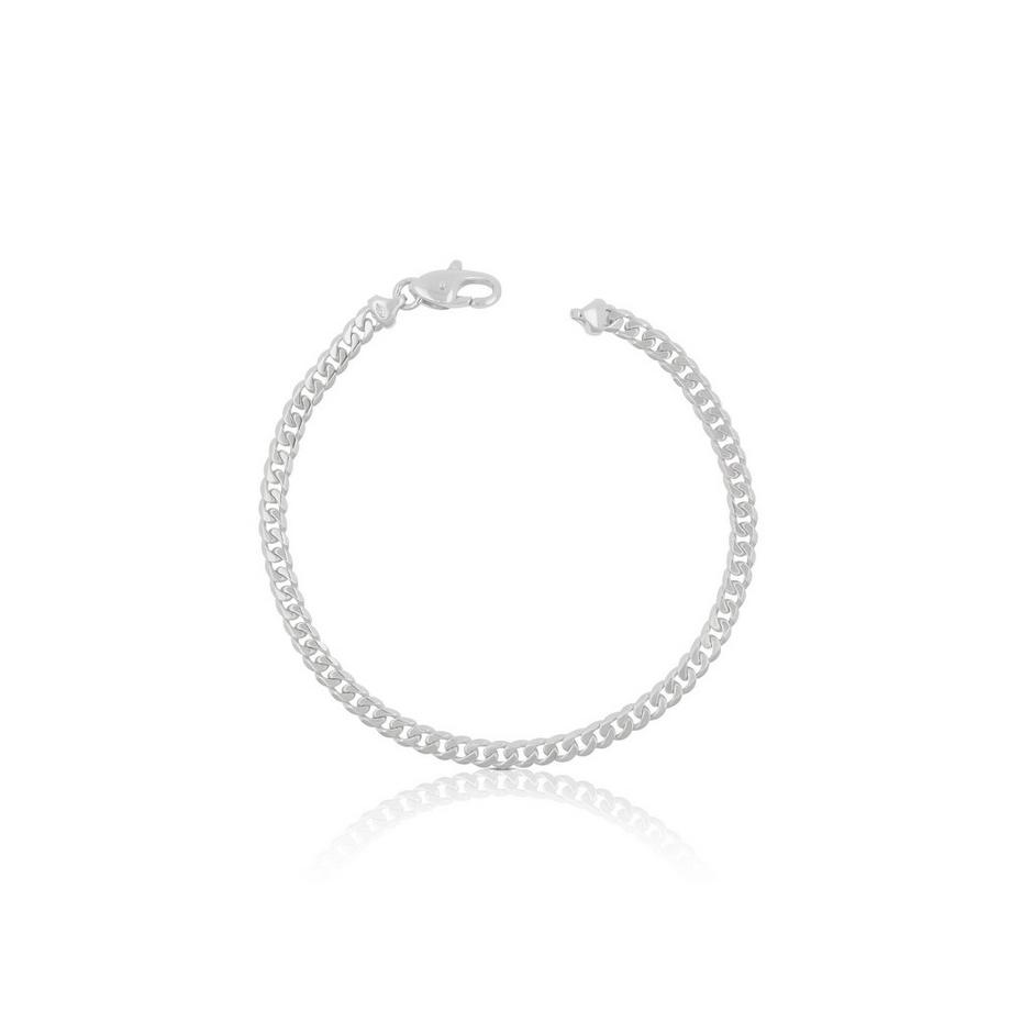 Bracelet gourmette or blanc 375, 19cm, 4mm