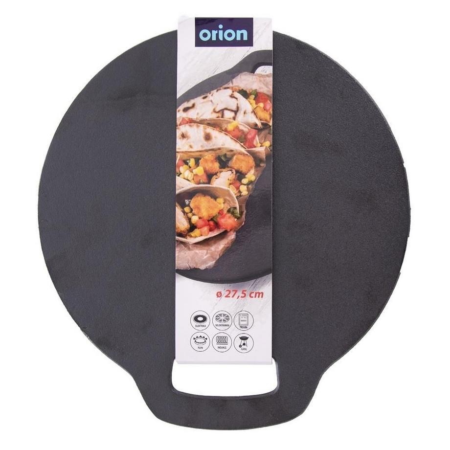 Orion  Plaque en fonte pour la cuisson de pains plats, pizzas et tortillas 