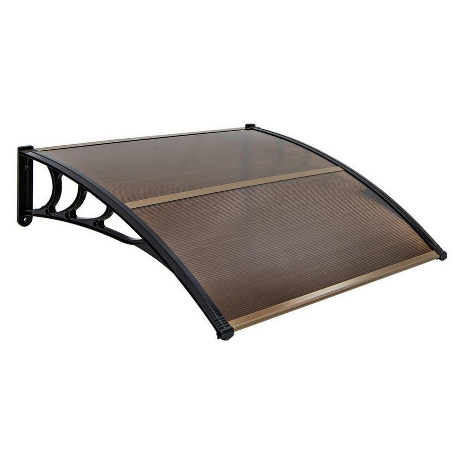 122 x 99 cm Vordach für Haustür Überdachung Haustürvordach Pultvordach Braun