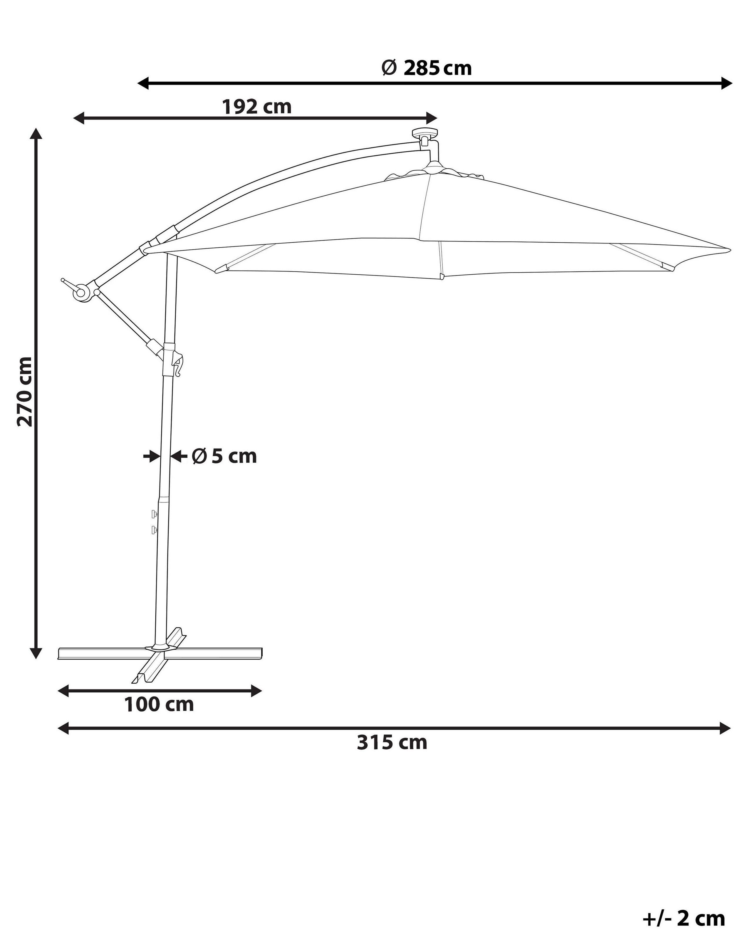 Beliani Parasol suspendu en Polyester CORVAL  