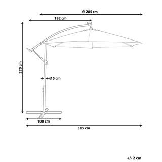 Beliani Parasol suspendu en Polyester CORVAL  