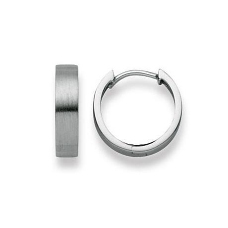 MUAU Schmuck  Charnière créoles or blanc 750, 14mm 