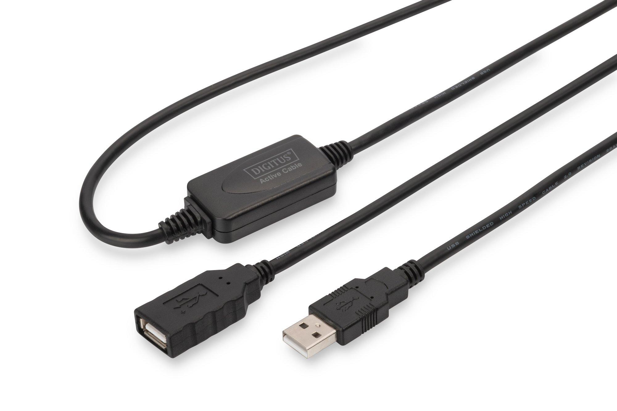 Image of Aktives USB 2.0 Verlängerungskabel, 10m