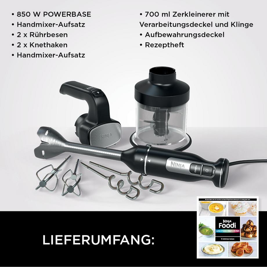 Ninja CI100CH Foodi Ensemble mixeur manuel et plongeant 3 en 1  