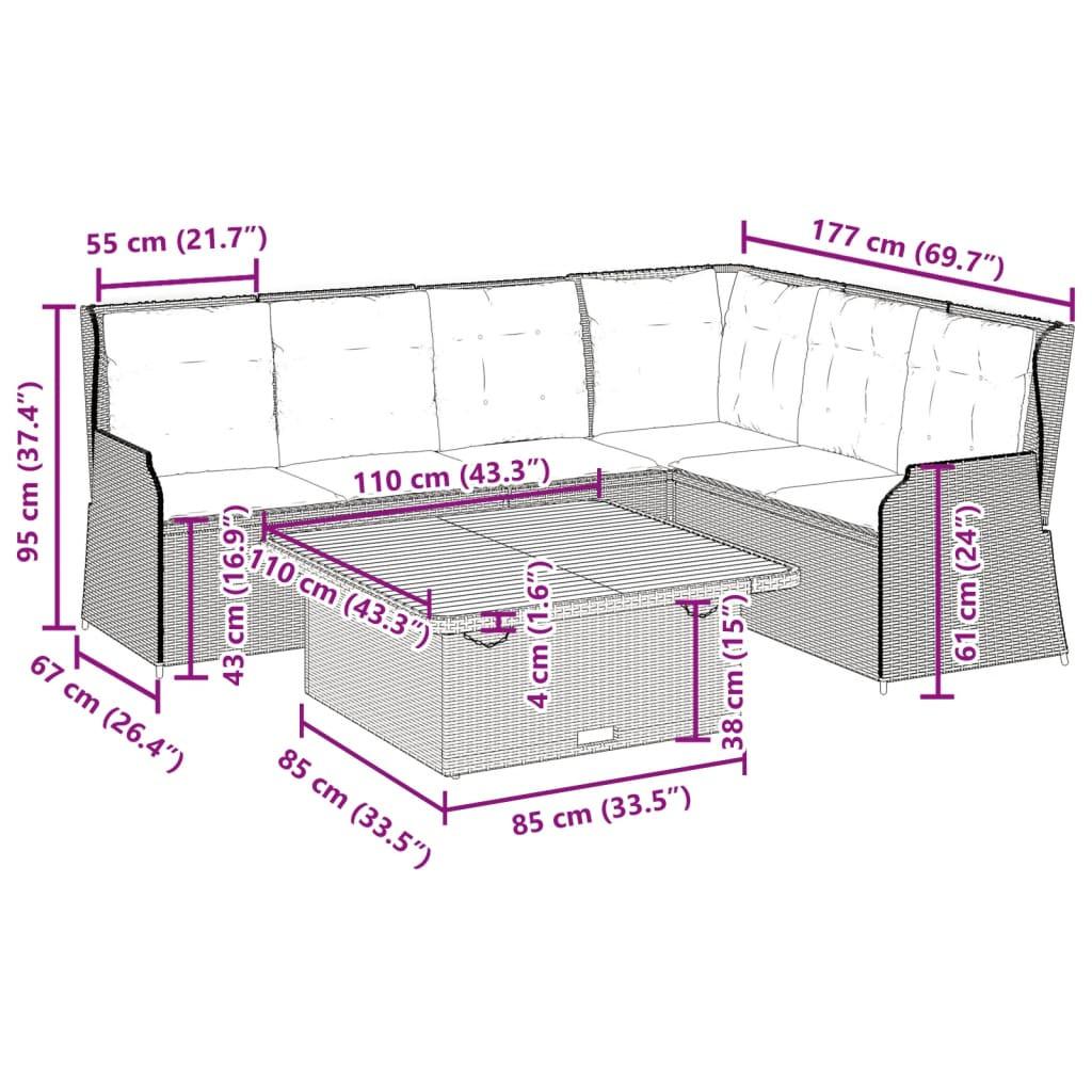 VidaXL set salotti da giardino Polirattan  