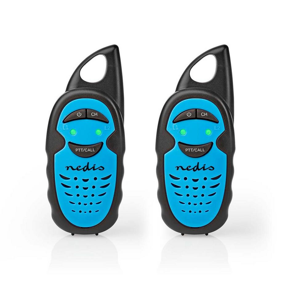 Nedis  Walkie-Talkie-Set | 2 Handeinheiten | Bis zu 3 km | Frequenzkanäle: 3 | Ptt | Bis zu 3 Stunden | Blau Schwarz 