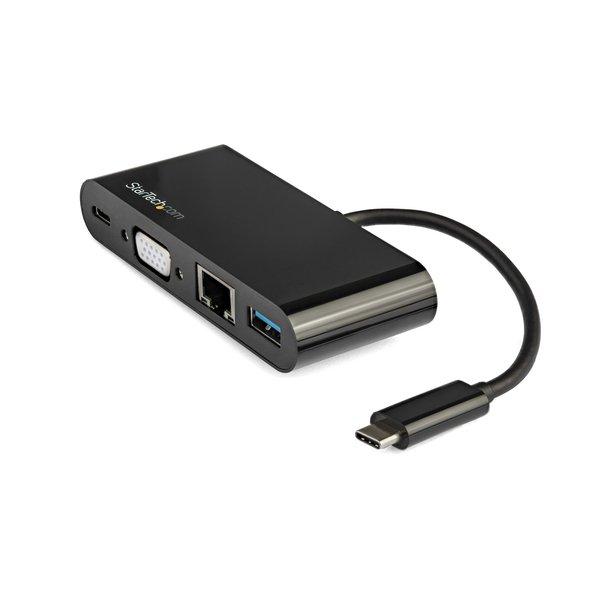 STARTECH.COM  Adaptateur Multiport USB-C - Mini Dock USB-C avec Sortie Vidéo VGA 1080p - Power Delivery Passthrough 60W - USB 3.1 Gen 1 Type-A 5Gbps, Gigabit Ethernet - Station d'Acceuil 