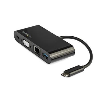 Adaptateur Multiport USB-C - Mini Dock USB-C avec Sortie Vidéo VGA 1080p - Power Delivery Passthrough 60W - USB 3.1 Gen 1 Type-A 5Gbps, Gigabit Ethernet - Station d'Acceuil