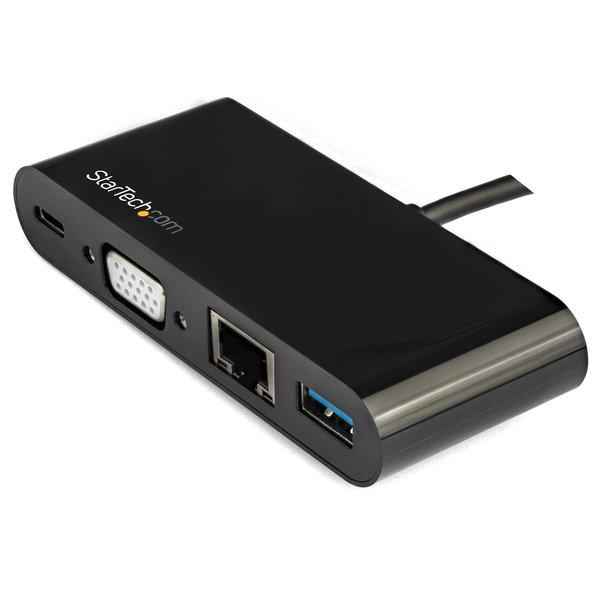 STARTECH.COM  Adaptateur Multiport USB-C - Mini Dock USB-C avec Sortie Vidéo VGA 1080p - Power Delivery Passthrough 60W - USB 3.1 Gen 1 Type-A 5Gbps, Gigabit Ethernet - Station d'Acceuil 