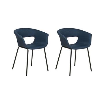 Esszimmerstuhl 2er Set aus Stoff Modern ELMA