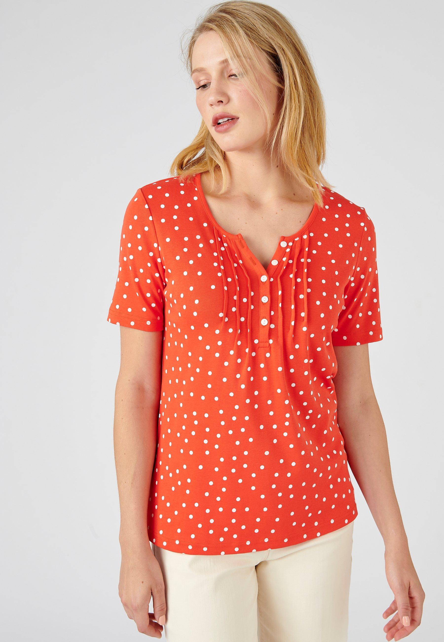 Image of Feinripp-t-shirt Aus Reiner Baumwolle. Damen Korall 42/44