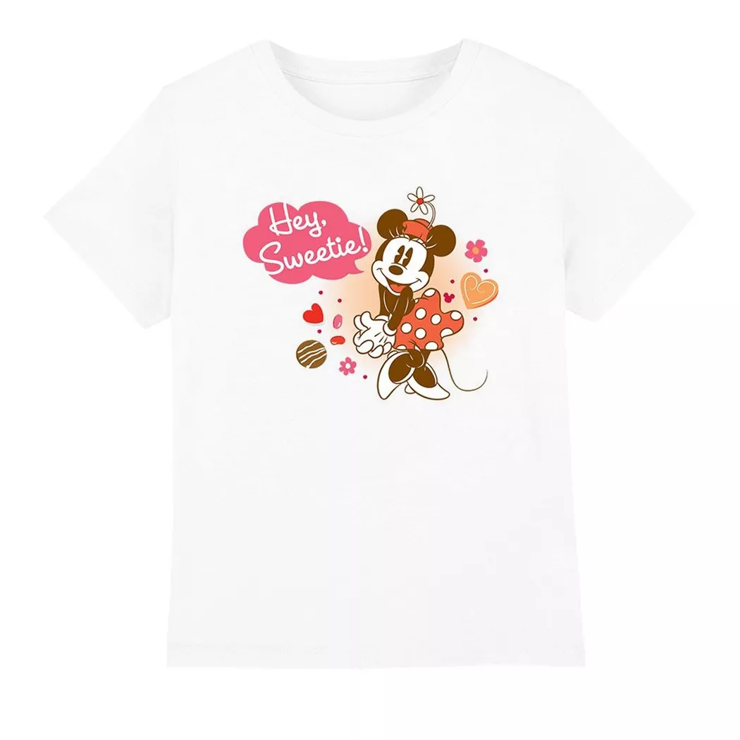 Disney - Hey Sweetie! TShirt Valentinstag, 128, Blanco