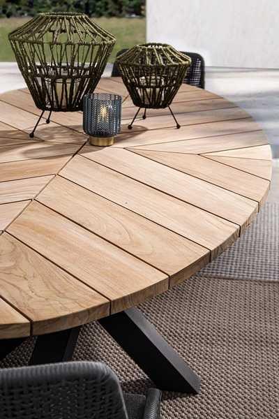 mutoni Table de jardin Palmdale ovale 240x110 carbone  