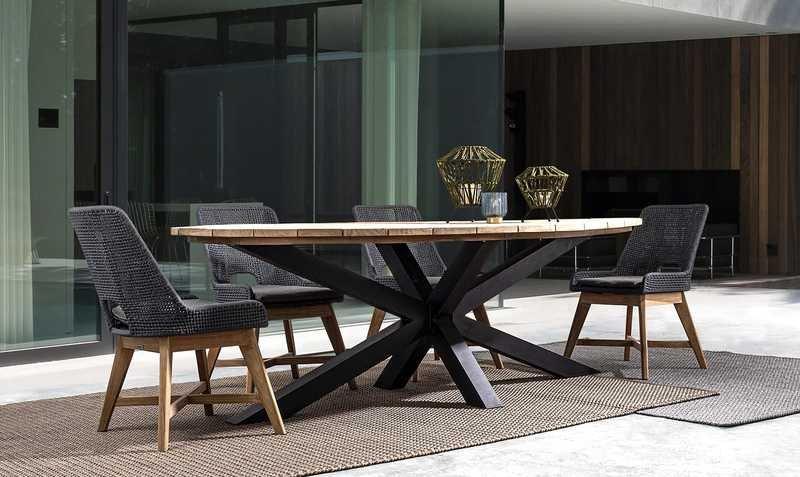 mutoni Table de jardin Palmdale ovale 240x110 carbone  