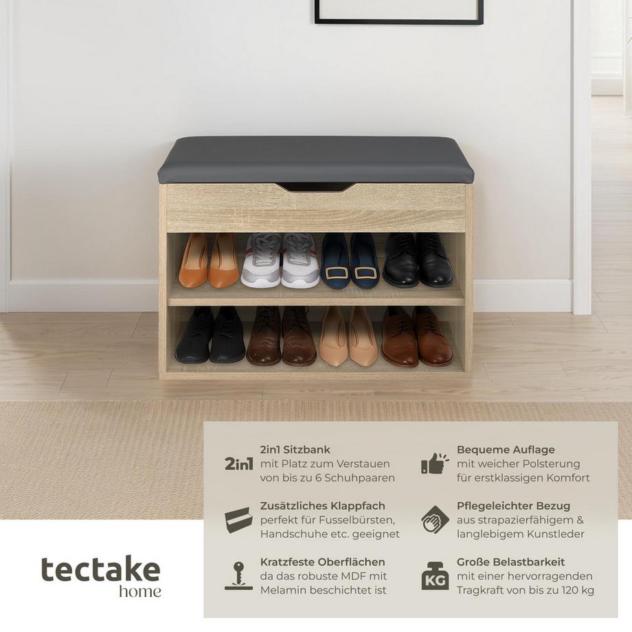 Tectake Scarpiera Jasmina con cuscino  