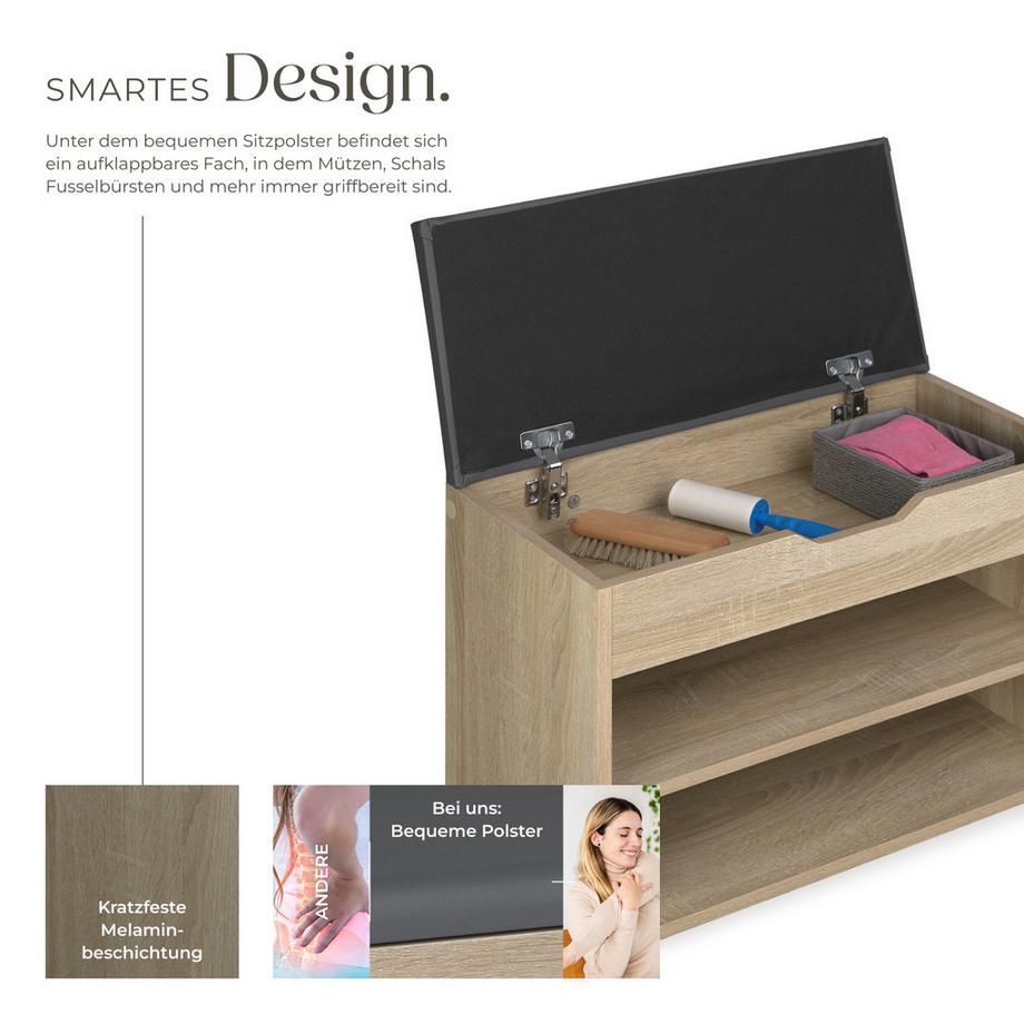 Tectake Scarpiera Jasmina con cuscino  