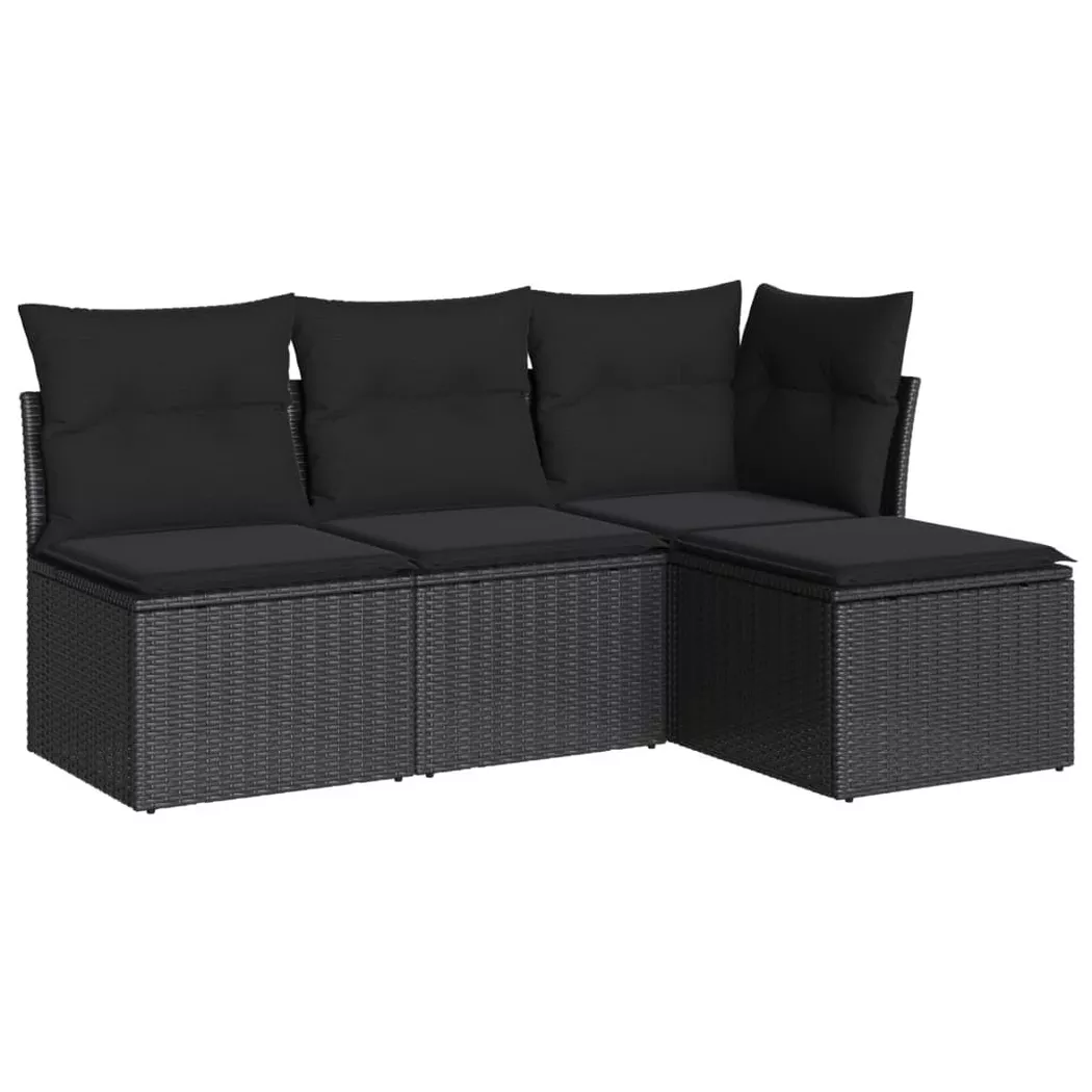 VidaXL - Garten sofagarnitur poly-rattan, One Size, Schwarz