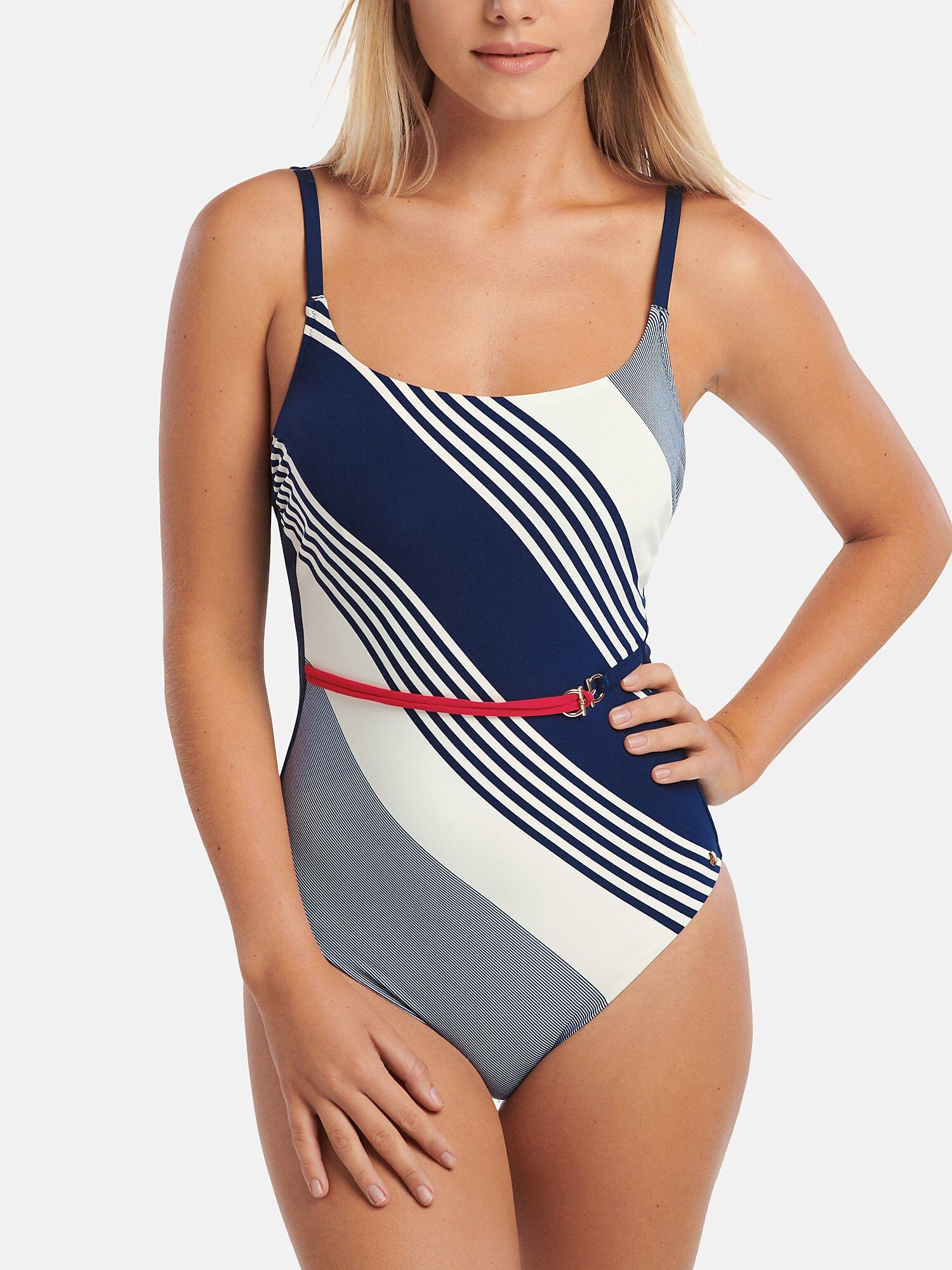 Image of Einteiliger Badeanzug Mit Armatur Und Mehreren Positionen Quinby Damen Blau C/42