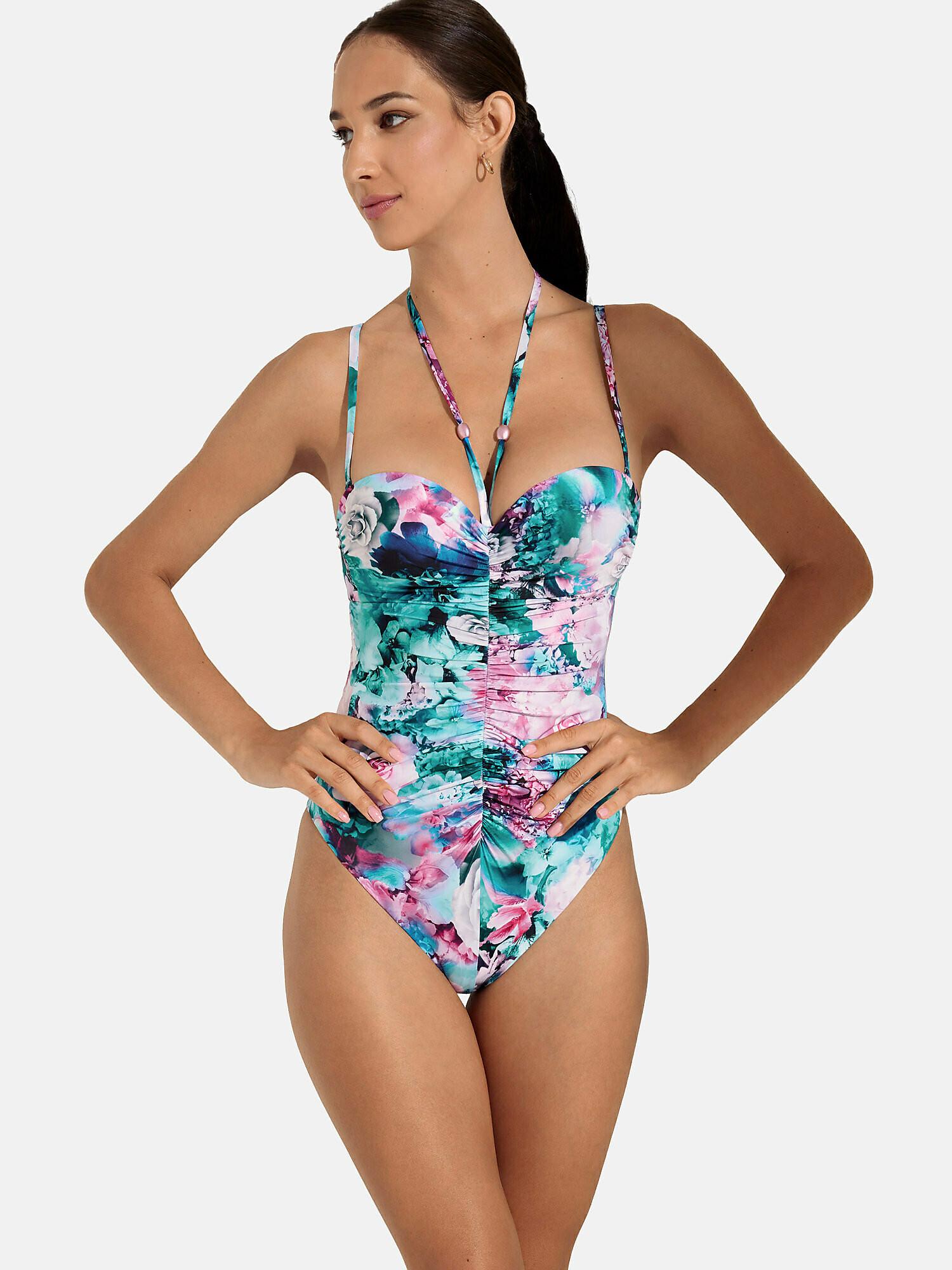 Image of Einteiler Bustier Balconnet Vorgeformt Verstellbare Träger-bikini Japan Unisex Blau D/38