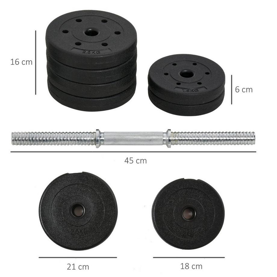 Northio  Set Di Manubri Set Di Manubri Da 30 Kg Con Dischi Di Peso Per Allenamento Di Forza In Acciaio Pu Nero Per Palestra A Casa E In Ufficio 