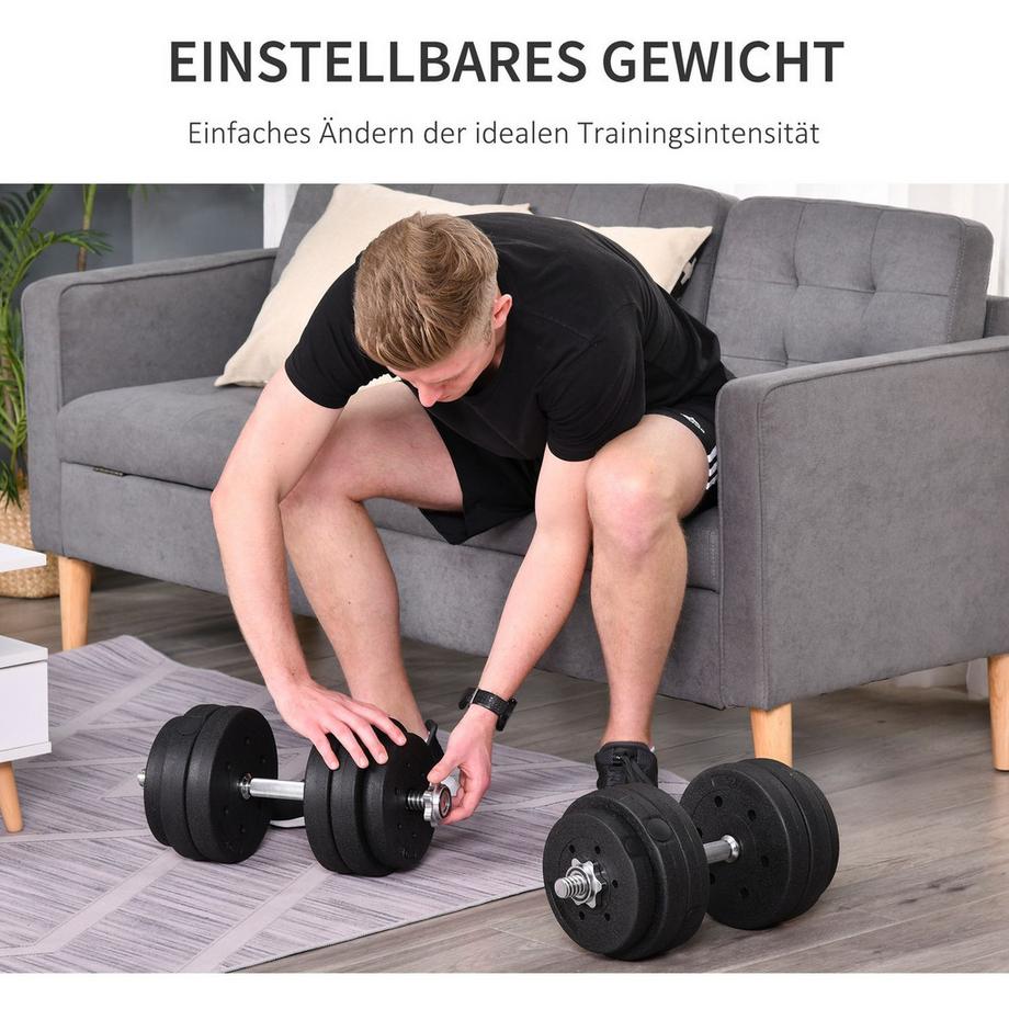Northio  Set Di Manubri Set Di Manubri Da 30 Kg Con Dischi Di Peso Per Allenamento Di Forza In Acciaio Pu Nero Per Palestra A Casa E In Ufficio 