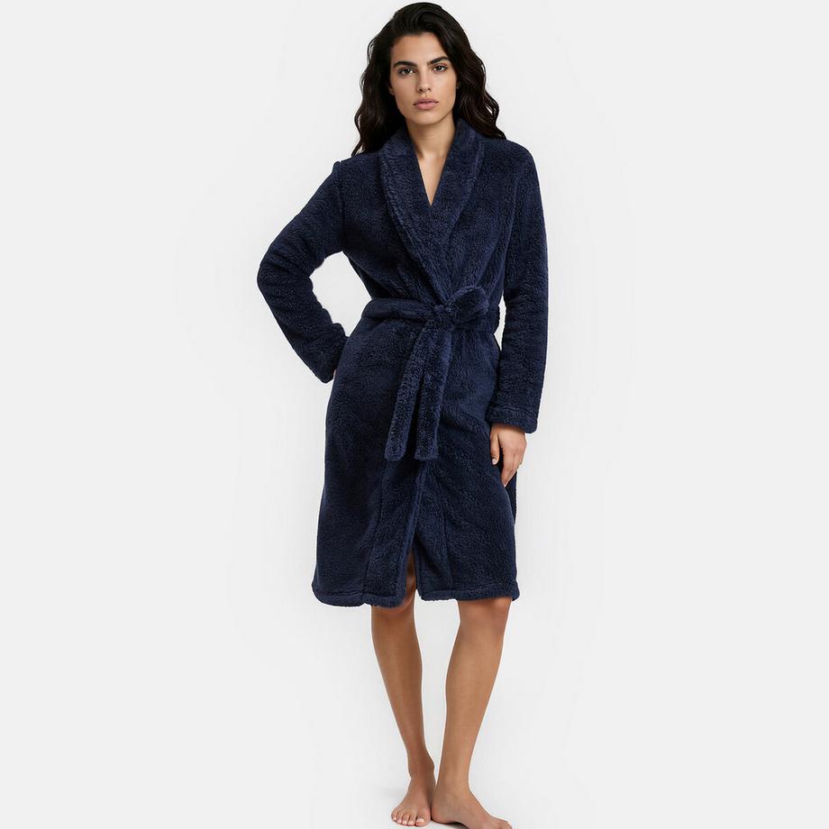 Morgenmantel aus Fleece-Strick
