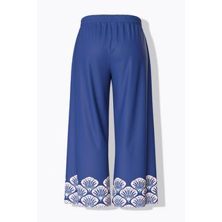 Ulla Popken  Pantalon palazzo, bordure coquillages, jambe large et taille élastique 