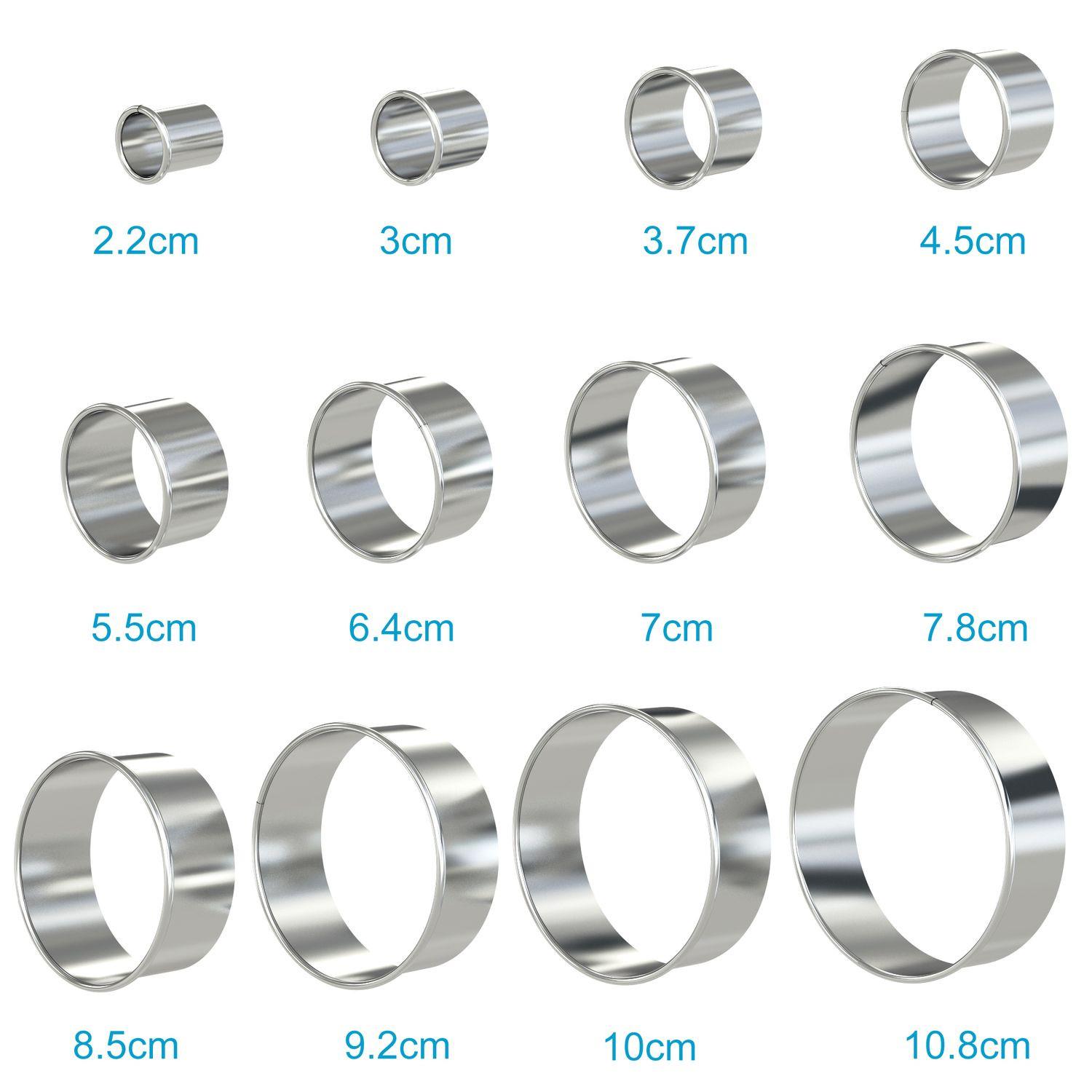 Intirilife Ensemble de 12 emporte-pièces en Argent avec boîte de rangement  