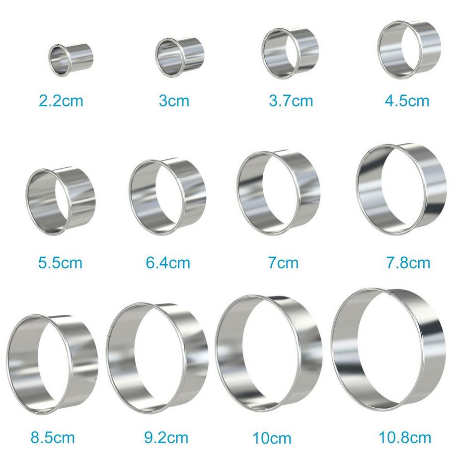 Intirilife Ensemble de 12 emporte-pièces en Argent avec boîte de rangement  