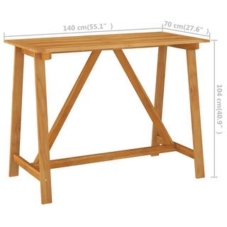 VidaXL Table de bar de jardin bois  