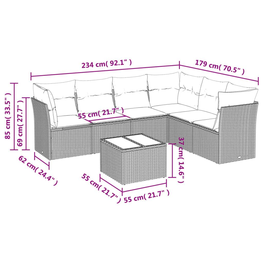 VidaXL set divano da giardino Polirattan  