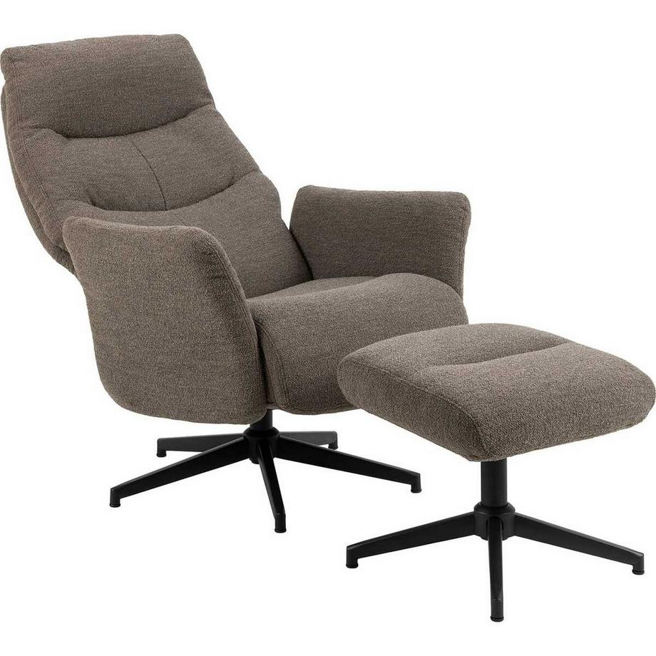 mutoni Relaxsessel mit Hocker Davio taupe  
